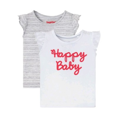 پک دو عددی تیشرت بچگانه برند آلمانی lupilu سایز 0تا2 ماه تیشرت لوپیلو