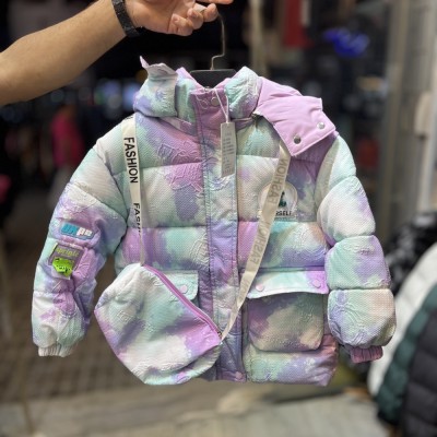 کاپشن ابرنگی کیف دار دخترانه بچگانه