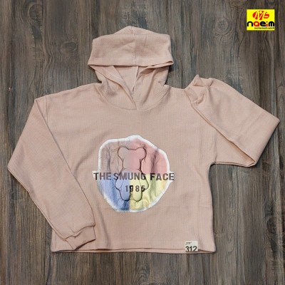 هودی کراپ دخترانه بیسکوییتی سایز 55 تا 65