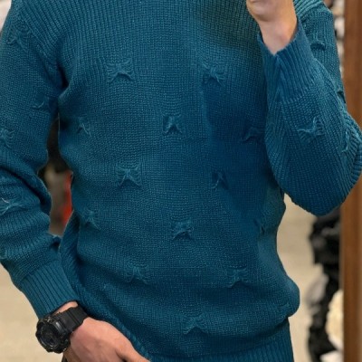 پلیور بافت شیک و جدید ضخیم رنگ سبز کله غازی