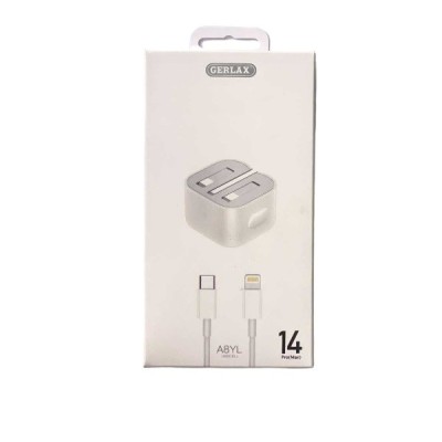 شارژر دیواری جرلکس مدل A8YL به همراه کابل شارژ سریع ( C To Lightingh )