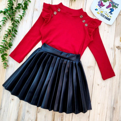 بلوز دامن چرم