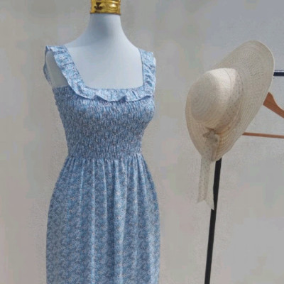 پیراهن روزمره زنانه نخی مدل کشدوزی گلریز