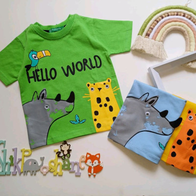 ست تیشرت و شلوارک کرگدن و یوزپلنگ