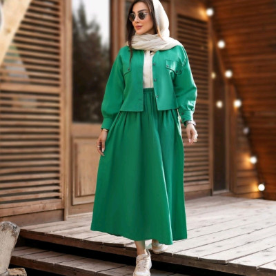 کت و دامن زنانه جنس لینن تابستانه