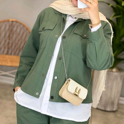 مانتو شلوار زنانه لنین مدل ست سه تیکه سوفیا