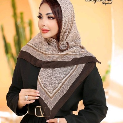 روسری نخی سیااسکارف قواره 100 کد 345-145874