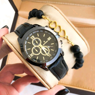 ساعت زنانه رومانسون مشکی بهمراه دستبند مشکی-145059