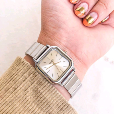 ساعت زنانه بند ریلی صفحه مربع-145715