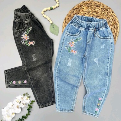 شلوار لی دخترانه گلدوزی