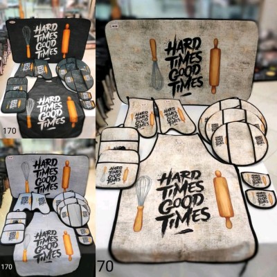 سرویس دمکنی و پیشبند آشپزخانه 11 پارچه عروس کارماهوم کد 170 (دم کنی)