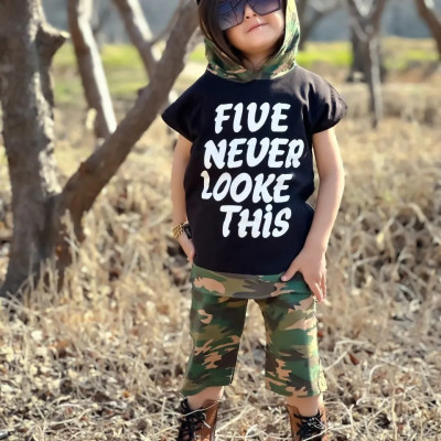 ست چریکی هودی شلوارک پسرانه