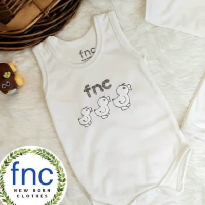 بادی نخی نوزادی سفید طرح جوجه