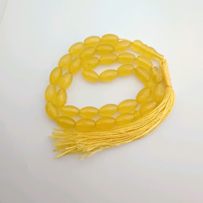 تسبیح 33دانه جید زرد ط350