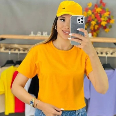 کراپ تیشرت ساده زنانه و دخترانه-141315