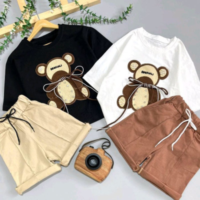 تیشرت و شلوارک خرسی مرواریدی