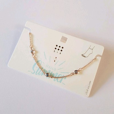 پابند رزگلد ، نگین آبی، جنس استیل ، فری سایز-151853