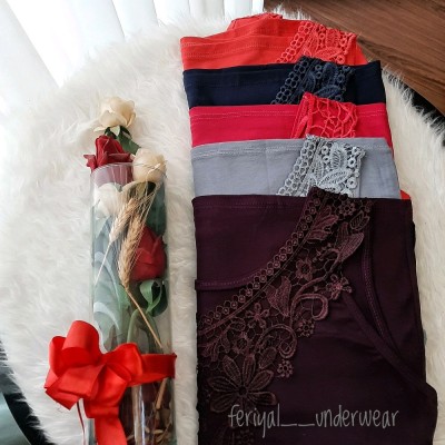 تاپ حلقه ای یقه دانتل،جنس نخ ویسکوز، مناسب تا سایز44