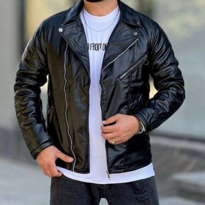 کاپشن چرم مشکی ـ اورجینال دیلم