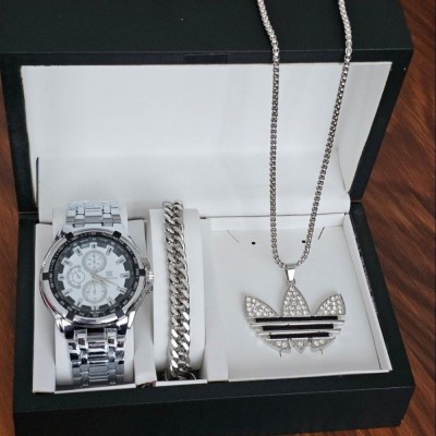 ست هدیه مردانه ( ساعت و دستبند و گردنبند)