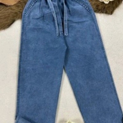 شلوار بگ آبی سایز بندی