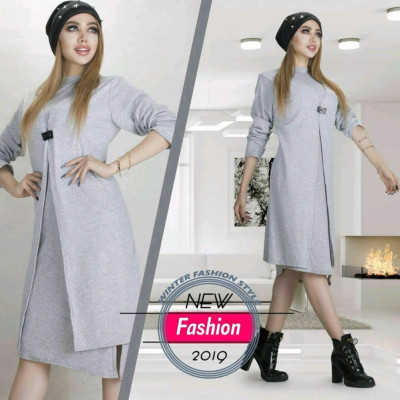 مانتو اسپرت زنانه نخی مدل قزن خور جلوباز-142427