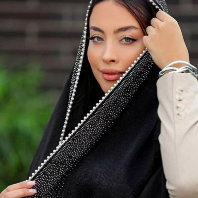 شال نگین دار ومرواریدی