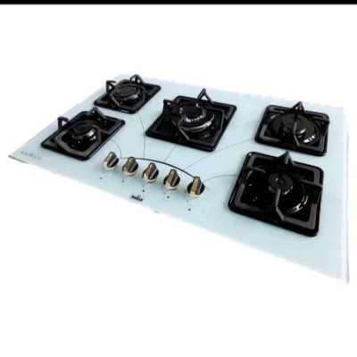 اجاق گاز رومیزی توکار صفحه شیشه سفید ترموکوبل دار مدل m5