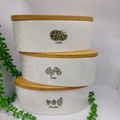 بانکه تنقلات سرامیکی درب چوبی