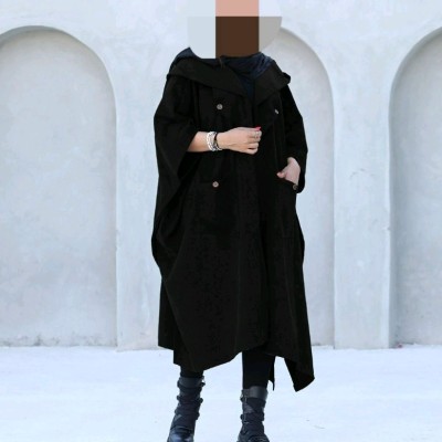 مانتو مجلسی مخمل آیلدیز مدل پانچ و کلاهدار