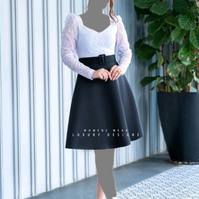 پیراهن مهمانی زنانه گیپور مدل پیراهن مجلسی جنس فلوک و ساندویچی مدل پروا-157770