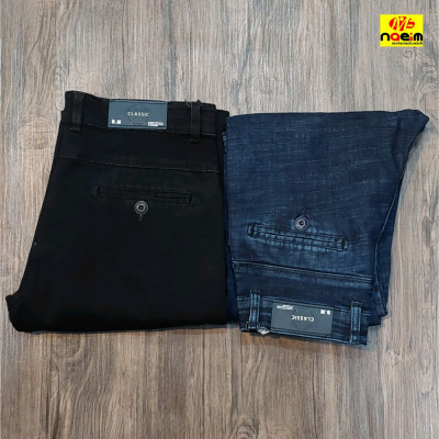 شلوار لی مردانه کلاسیک راسته 48 تا 54 اسلپ فول کش سنگشور-141615