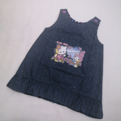 سارافن لی بچگانه سارافون چهارفصل طرح جذاب دخترونه کیتی مناسب 2 تا 5 سا