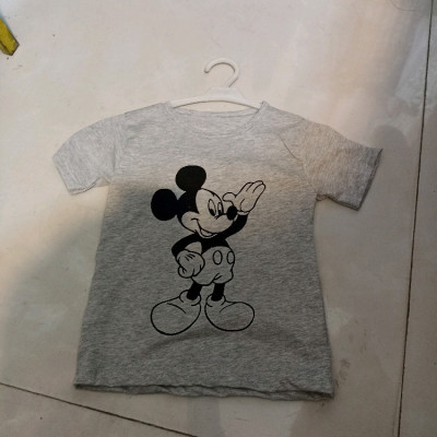 تیشرت پسرانه و دخترانه طرح خرس و میکی موس سایز 35 تا 55 جنس ملانژ