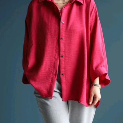 شومیز زنانه جنس شانتون نخ اعلا سایز فری تا 46