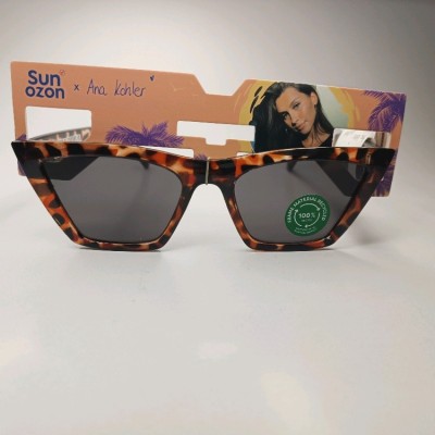 عینک آفتابی زنانه وارداتی فریم گربه ای پلنگی