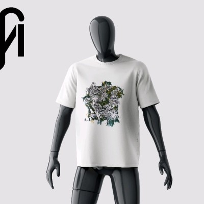 تیشرت سفید با طرح هاوایی از برند MS