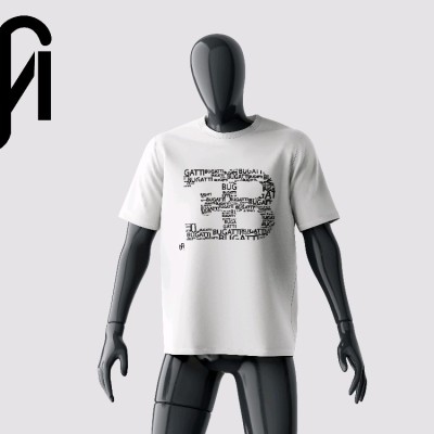 تیشرت سفید با طرح لوگو بوگاتی از برند MS