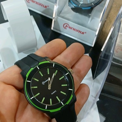 ساعت مچی عقربه ای مینگ روی مدل MR 8835G مشکی سبز