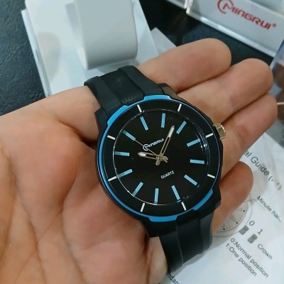 ساعت مچی عقربه ای مینگ روی مدل MR 8835G مشکی آبی آسمانی