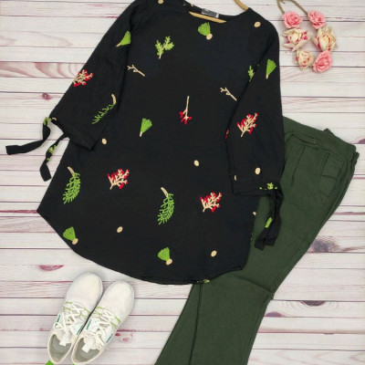 تونیک مانتویی گلدوزی کرپسو