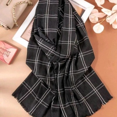 شال پفکی چهارخونه منگوله دار-152707