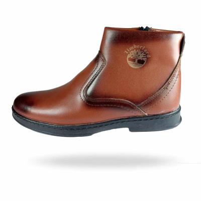 نیم بوت زیپی مردانه دوردوخت (رنگ عسلی)