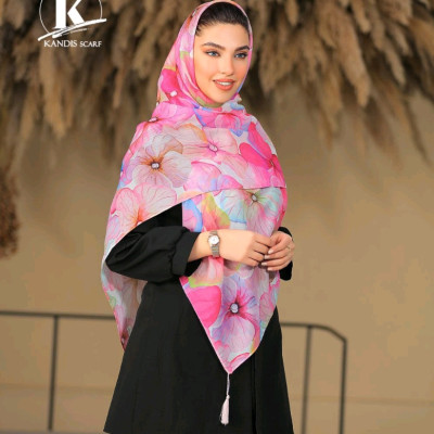 روسری نخ اسپان صورتی برند کندیس