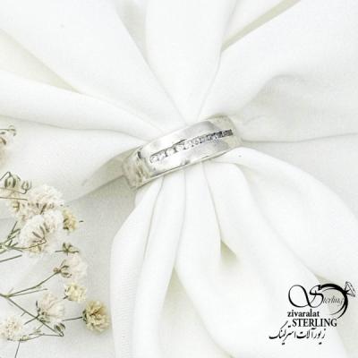 حلقه نقره زنانه نگین اتمی کد 15726