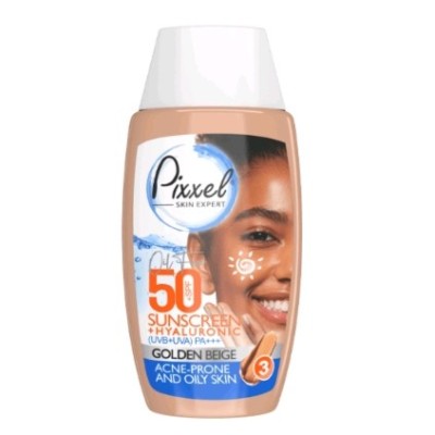 کرم ضد آفتاب رنگ بژ طلایی مناسب پوست جوشدار و چرب پیکسل(موجودی بگیرید )