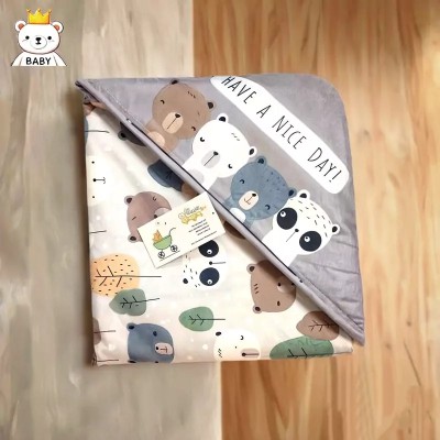 پتو دورپیچ کلاهدار دورو مخمل کارترز طرح مینیمال ( سایز 70 ) طوسی