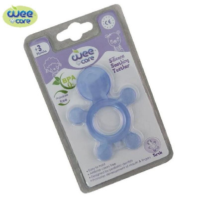 دندانگیر نوزادی تمام سیلیکونی Wee Care مدل T402 ( طرح لاکپشت آبی )