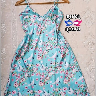 پیراهن ساتن ابریشم طرح بهار