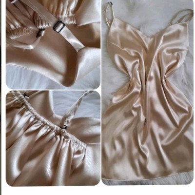 پیراهن ساتن ابریشم کرم